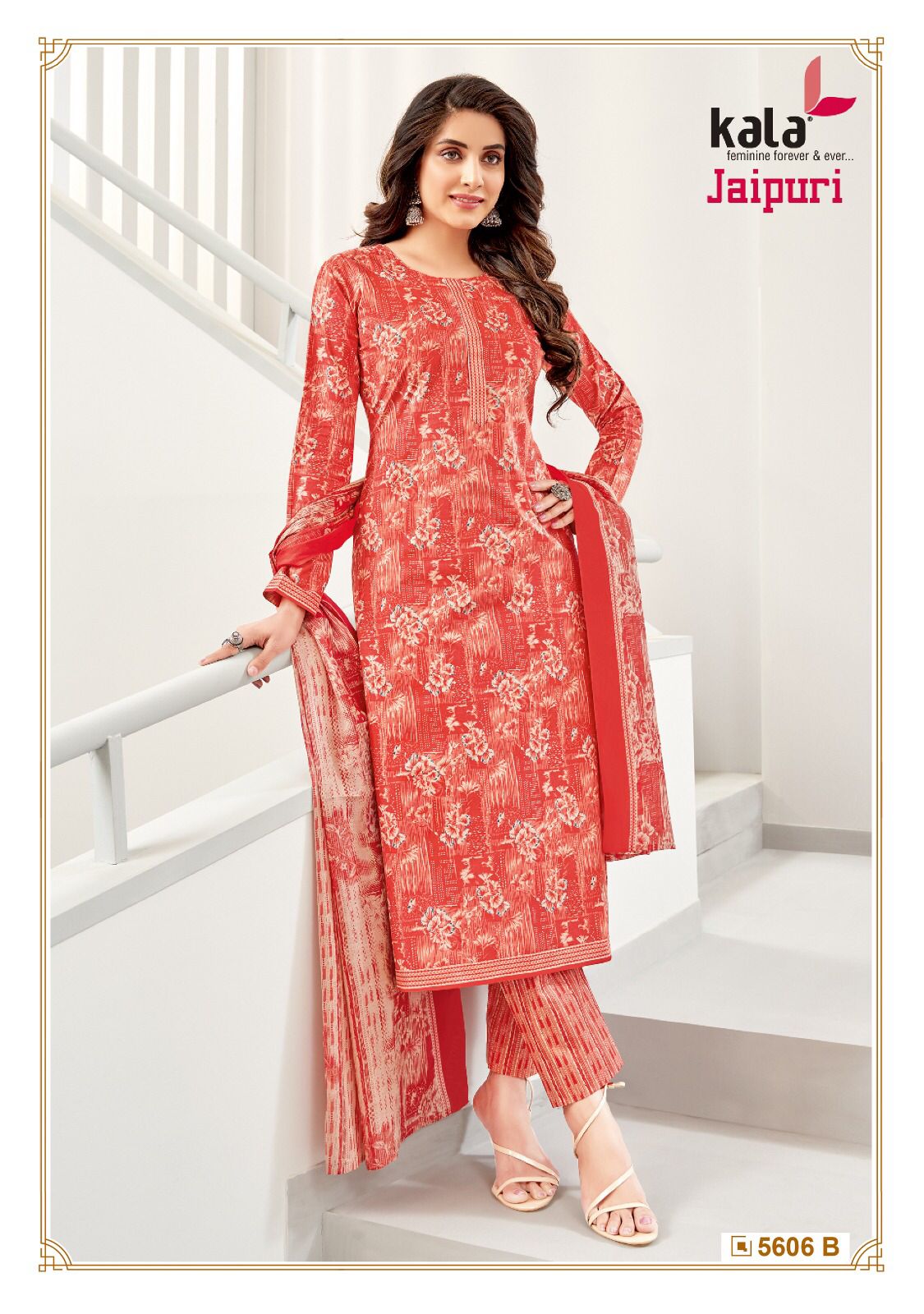 Jaipuri Vol 4 By Kala 5601 To 5612 Printed Cotton Dress Material Wholesale Market In Surat
